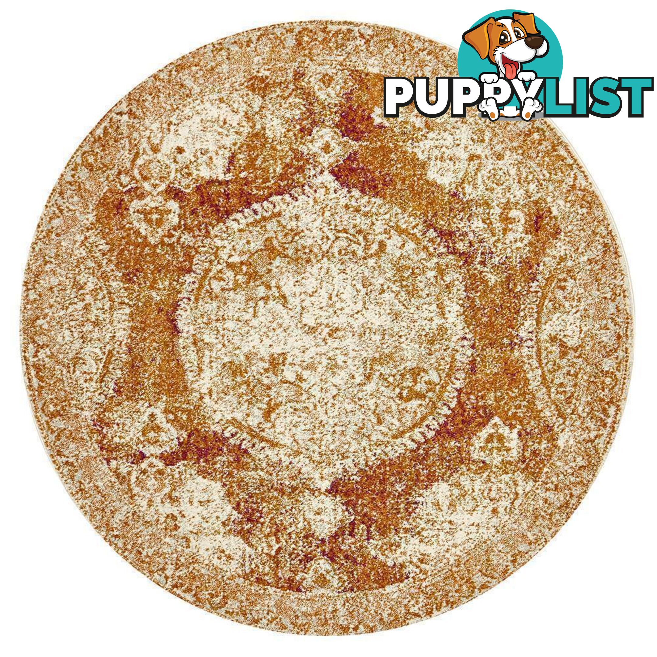 Museum Elton Rust Round Rug - Unbranded - 9375321850933