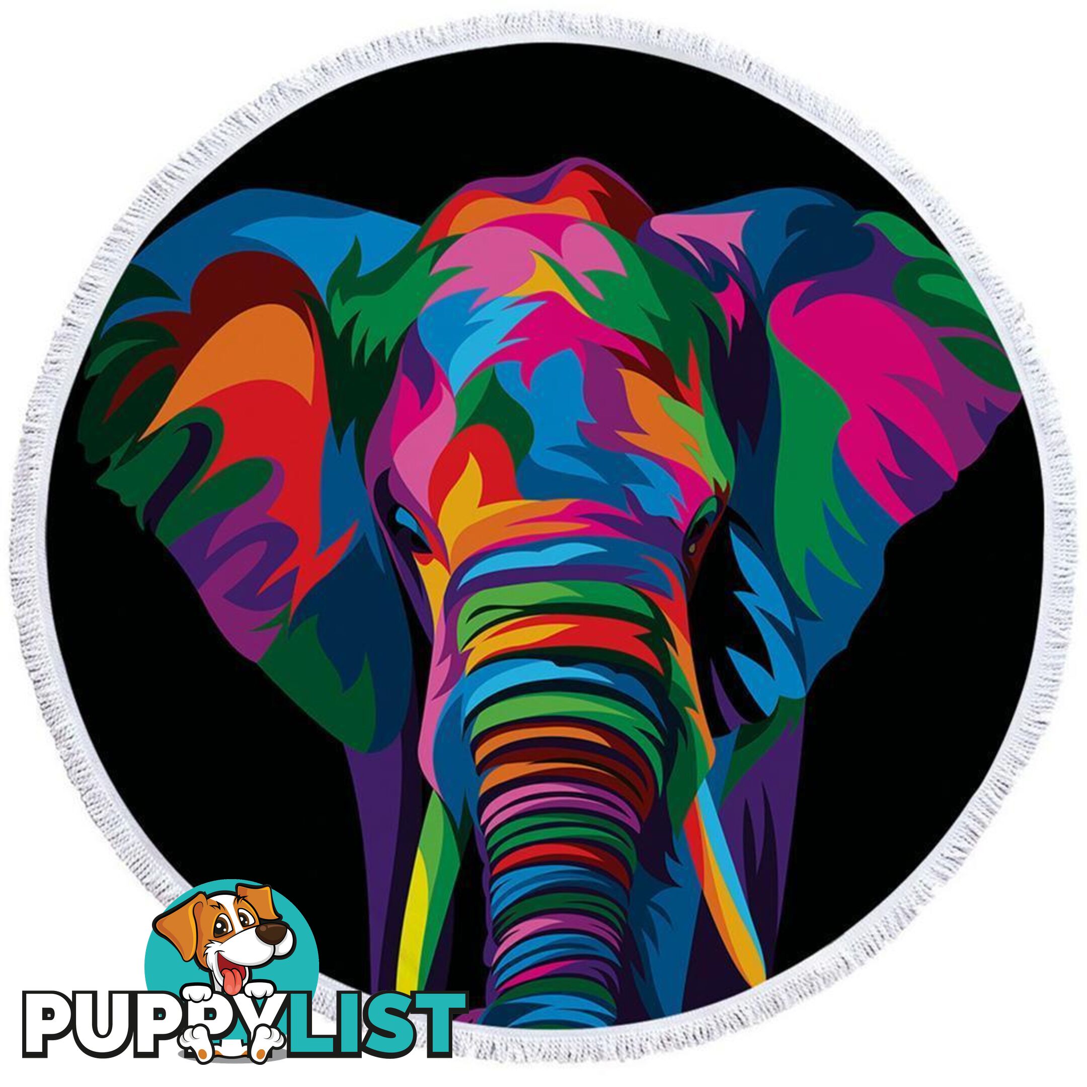 Colorful Elephant Beach Towel - Towel - 7427046323673