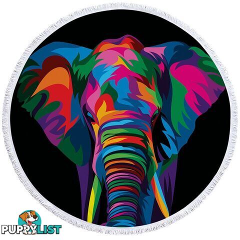 Colorful Elephant Beach Towel - Towel - 7427046323673