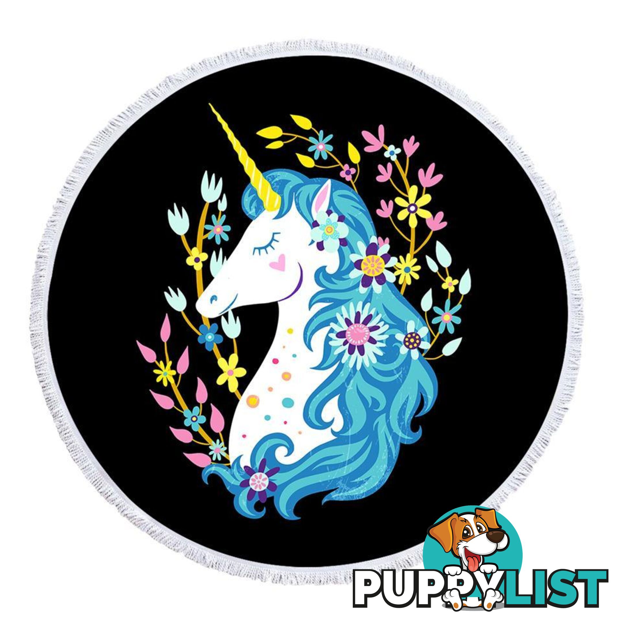 Blue Hair Unicorn Beach Towel - Towel - 7427046342834