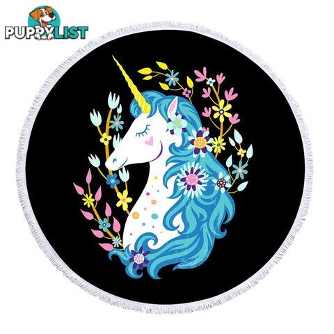 Blue Hair Unicorn Beach Towel - Towel - 7427046342834