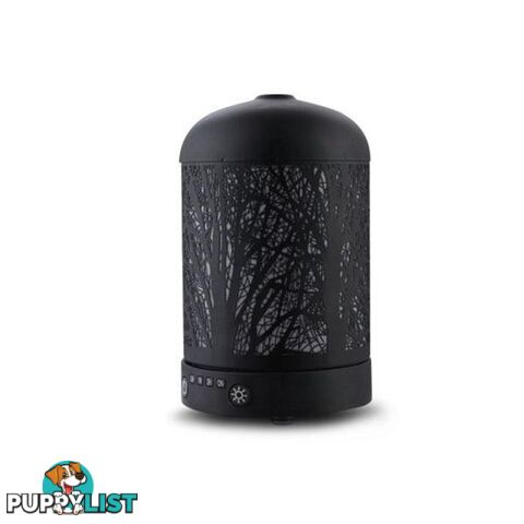 Aroma Diffuser LED Night Light Black Forrest Pattern 100ml - Devanti - 9350062243039