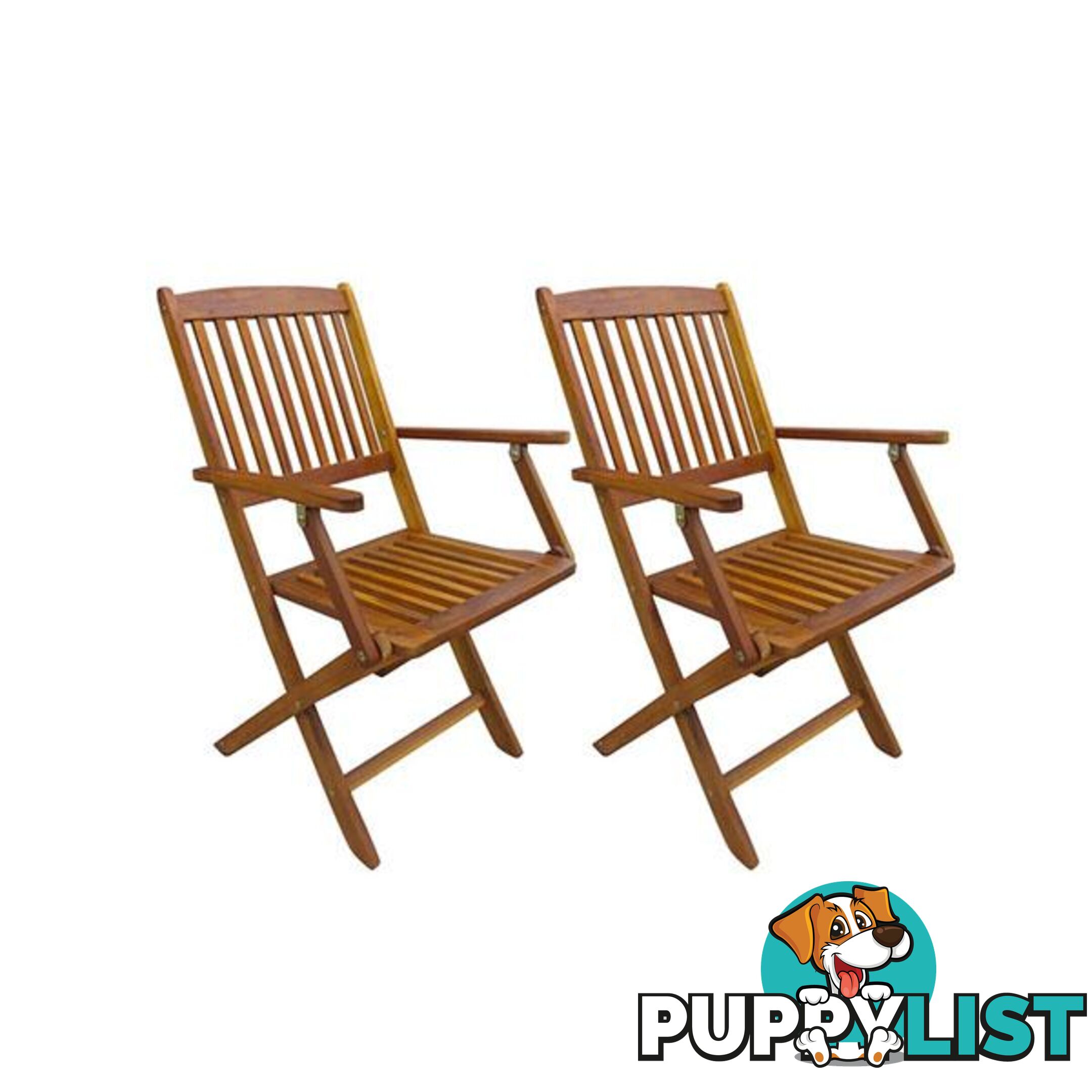 Folding Outdoor Chairs 2 Pcs Solid Acacia Wood - Unbranded - 8718475562580