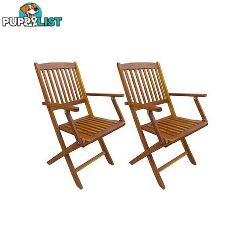 Folding Outdoor Chairs 2 Pcs Solid Acacia Wood - Unbranded - 8718475562580