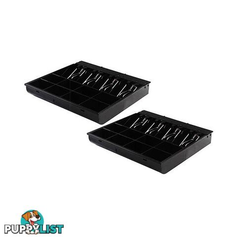 Soga 2X 4 Bills 8 Coins Spare Cash Tray Black Heavy Duty - Soga - 9476062088958