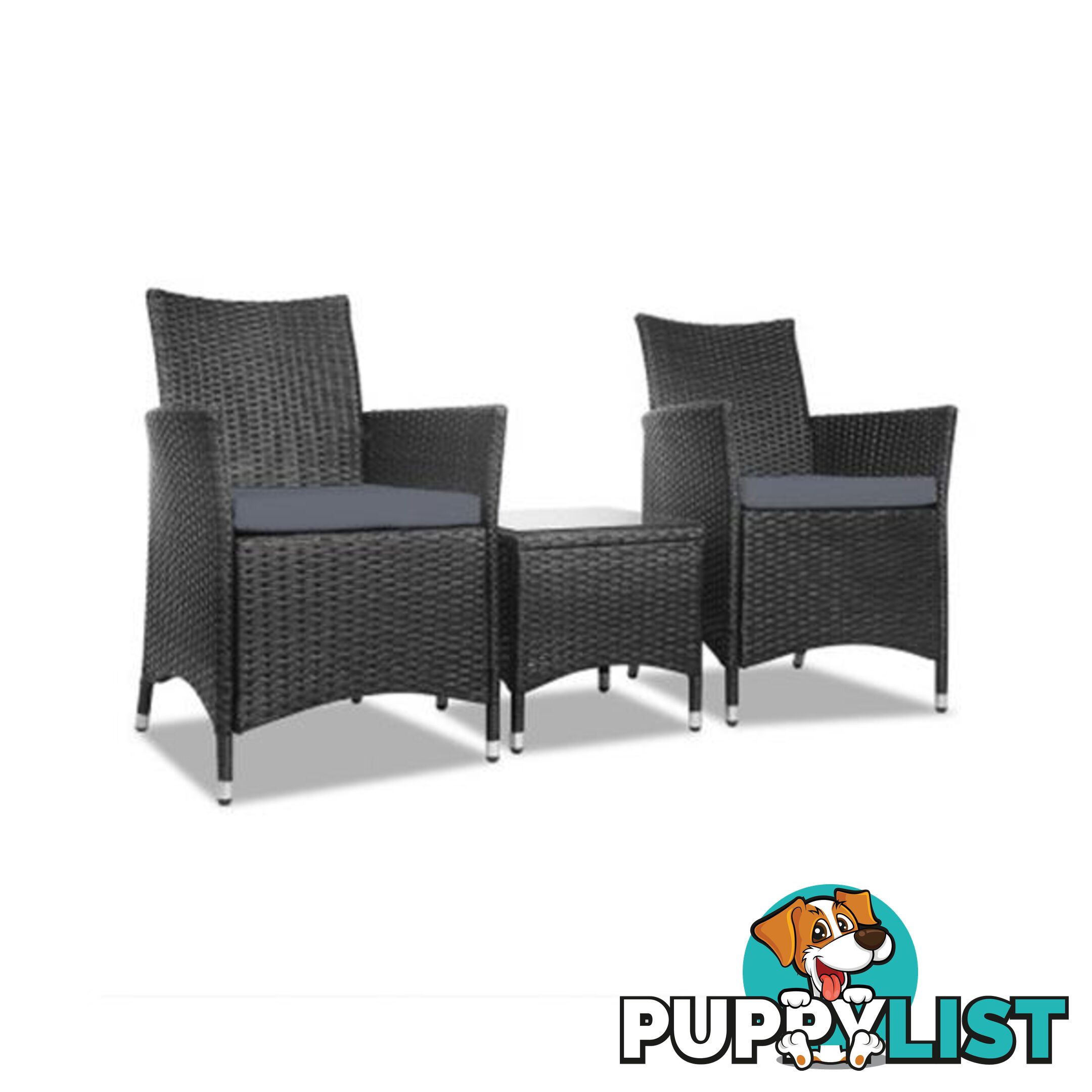 3 Piece Wicker Outdoor Furniture Set - Gardeon - 9476062059279