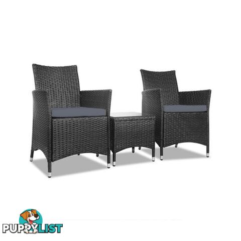 3 Piece Wicker Outdoor Furniture Set - Gardeon - 9476062059279