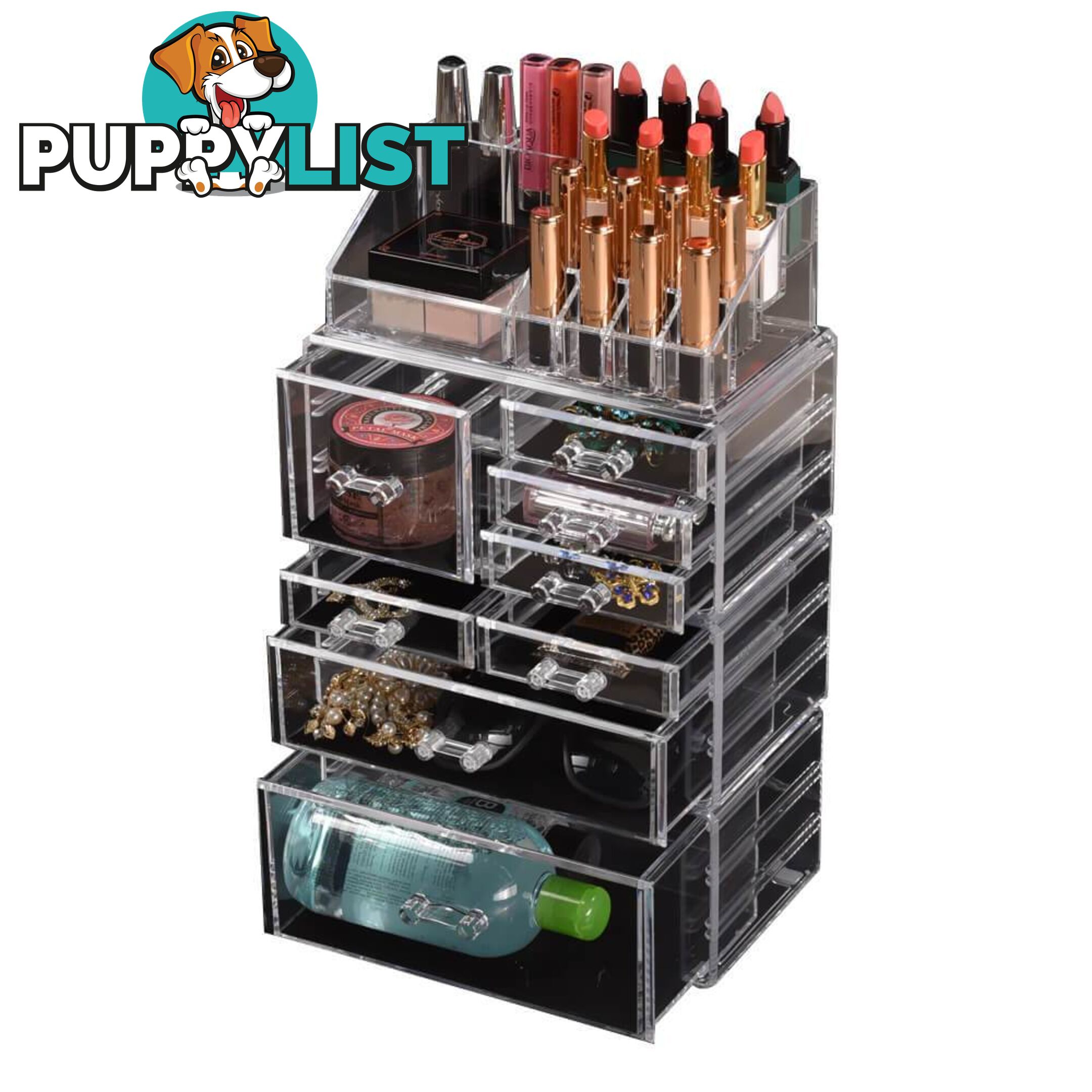 Cosmetic 8 Drawer Makeup Organizer Storage Jewellery Box Acrylic - Unbranded - 787976599928