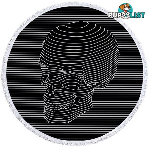 Striped 3D Skull Beach Towel - Towel - 7427046307918