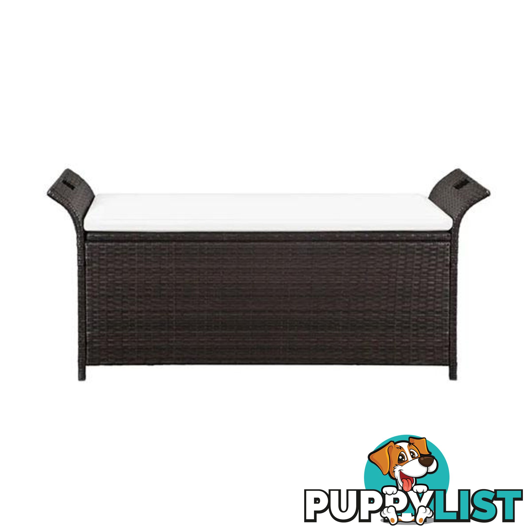 Storage Bench With Cushion 138 Cm Poly Rattan Brown - Unbranded - 8718475612629