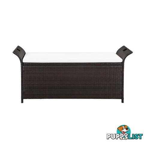 Storage Bench With Cushion 138 Cm Poly Rattan Brown - Unbranded - 8718475612629