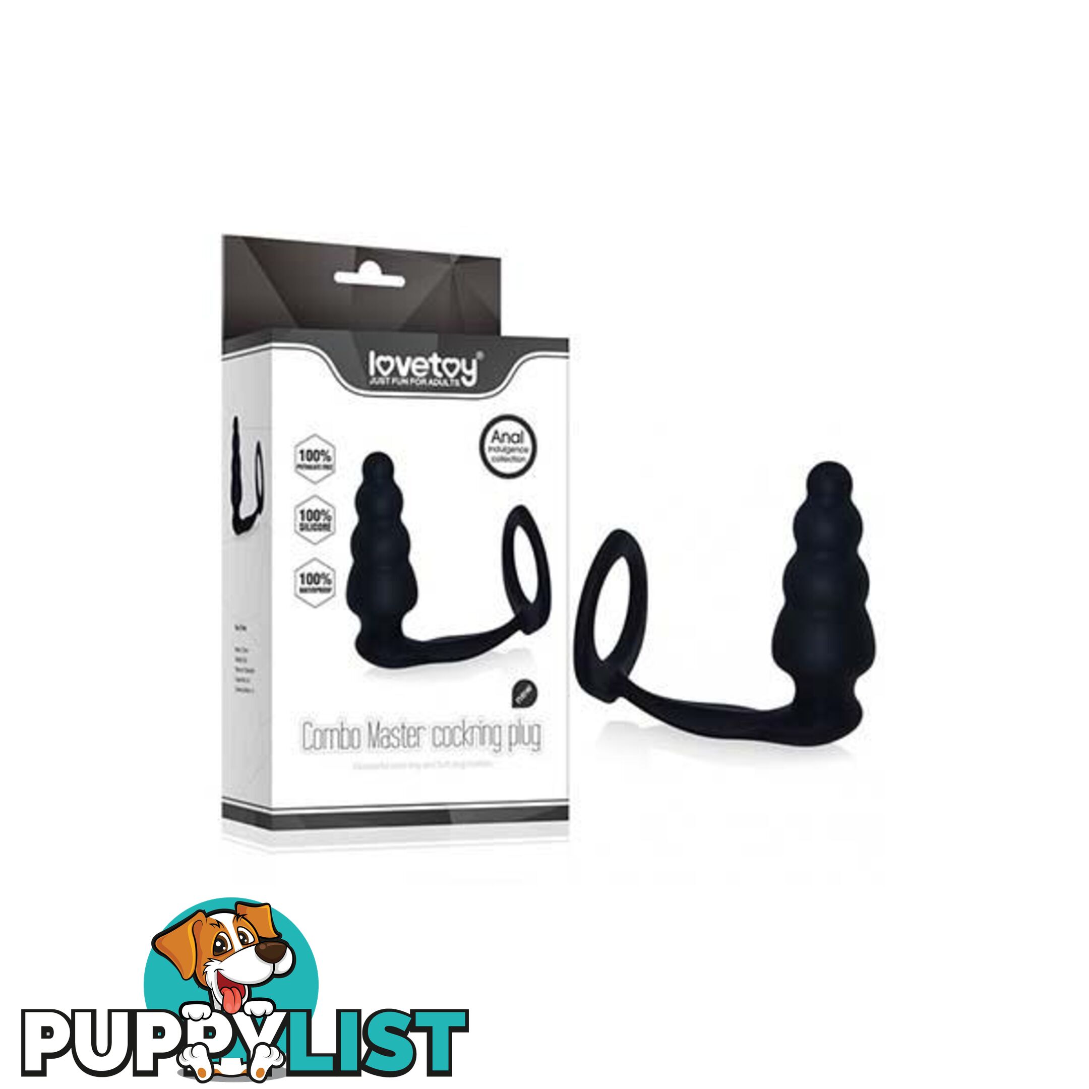 Combo Master Cockring Plug Black - Adult Toys - 6970260904858