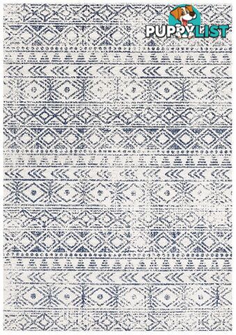 Oasis Ismail White Blue Rustic Rug - Unbranded - 9375321846523