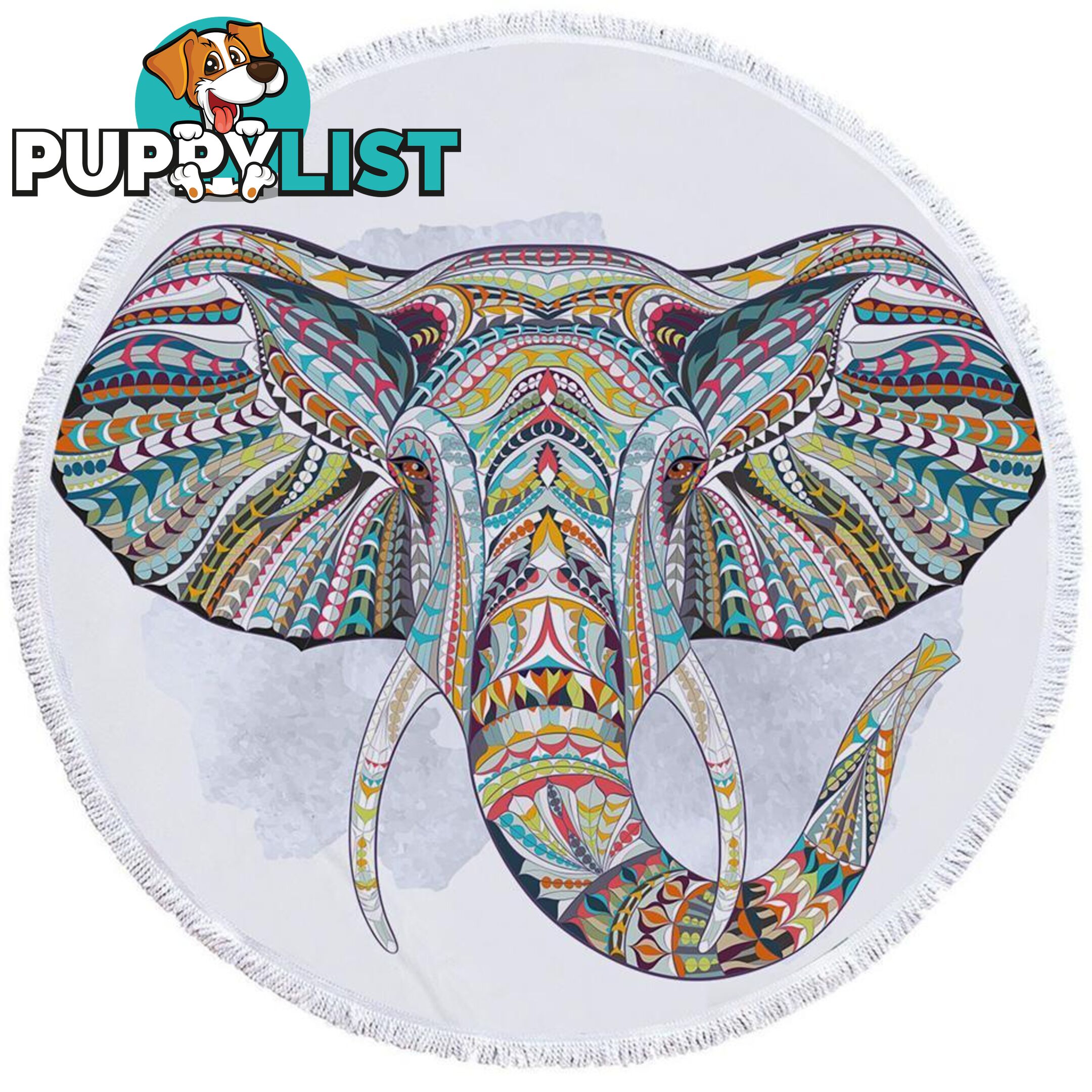 Colorful Elephant Head Beach Towel - Towel - 7427046328265