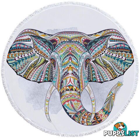 Colorful Elephant Head Beach Towel - Towel - 7427046328265