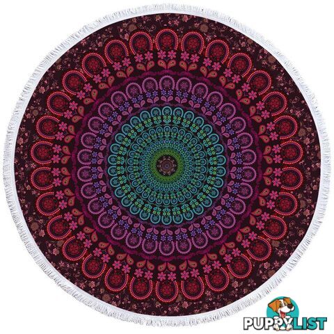 Turquoise Purplish Mandala Beach Towel - Towel - 7427046326049