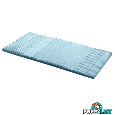 Cool Gel Memory Foam Mattress Topper Bamboo Cover 5Cm 7Zone - Giselle Beddings - 9350062166574