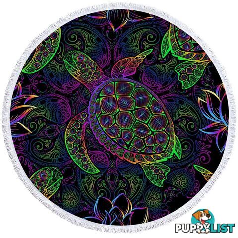 Colorful Oriental Turtle Beach Towel - Towel - 7427046310116