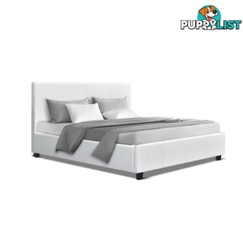 Bed Frame Base Mattress Platform White Leather Wooden Neo - Artiss - 9355720018394