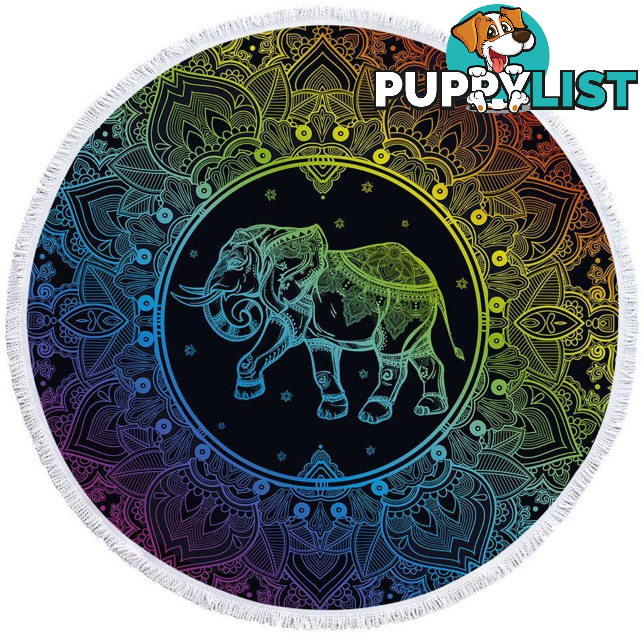 Colorful Indian Elephant Beach Towel - Towel - 7427046318877