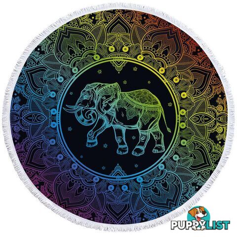 Colorful Indian Elephant Beach Towel - Towel - 7427046318877