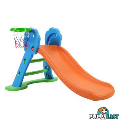 Kids Slide With Basketball Hoop With Ladder Base Toddler Play - Keezi - 9350062236802