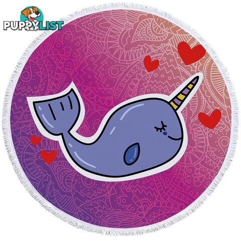 Kids Unicorn Whale Beach Towel - Towel - 7427046323444