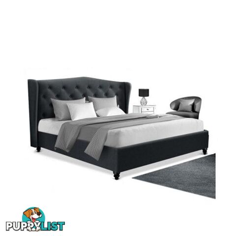 Queen Size Bed Frame Base Mattress Platform Fabric Wooden Charcoal - Artiss - 9355720040913