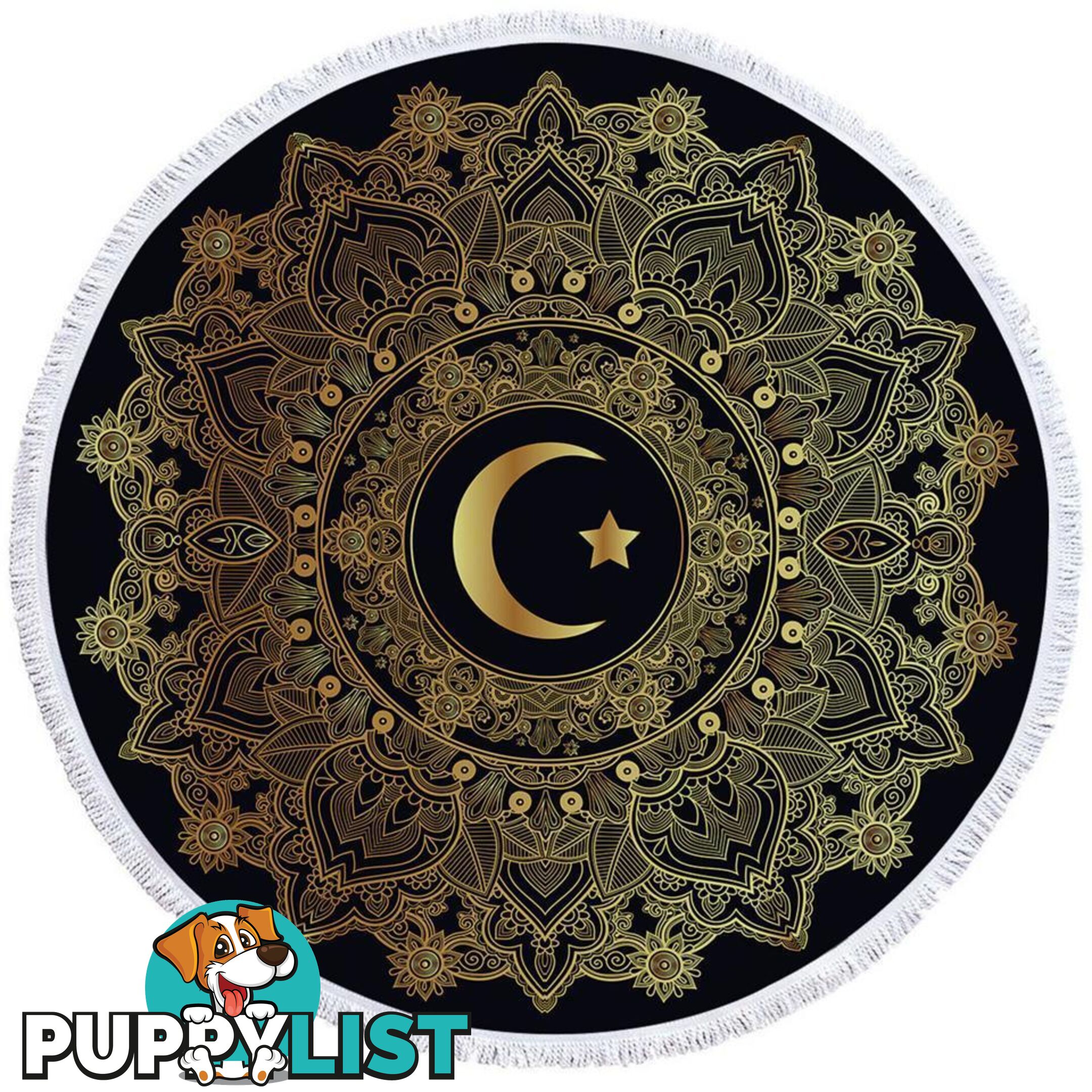 Gold Moon and Star Beach Towel - Towel - 7427046327466