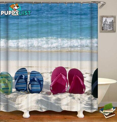 Flip Flop Beach Shower Curtain - Curtains - 7427046068949