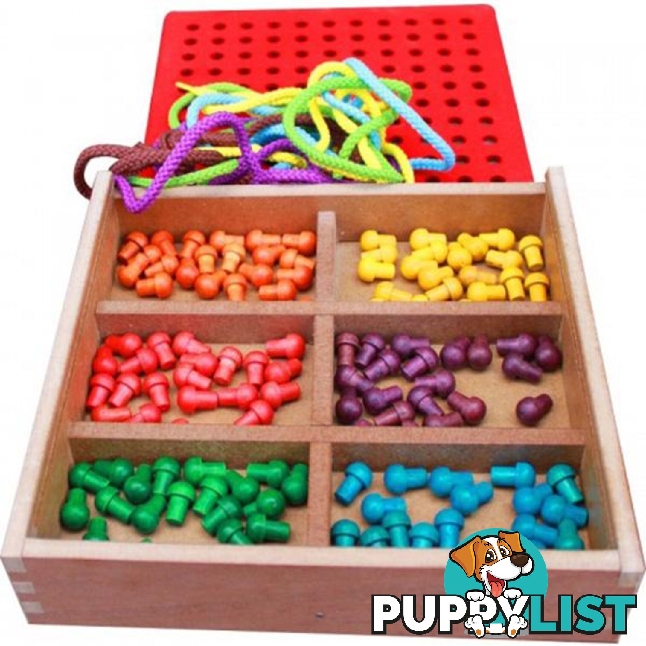 Froebel Peg and Lacing Board - Qtoys - 8936074264722