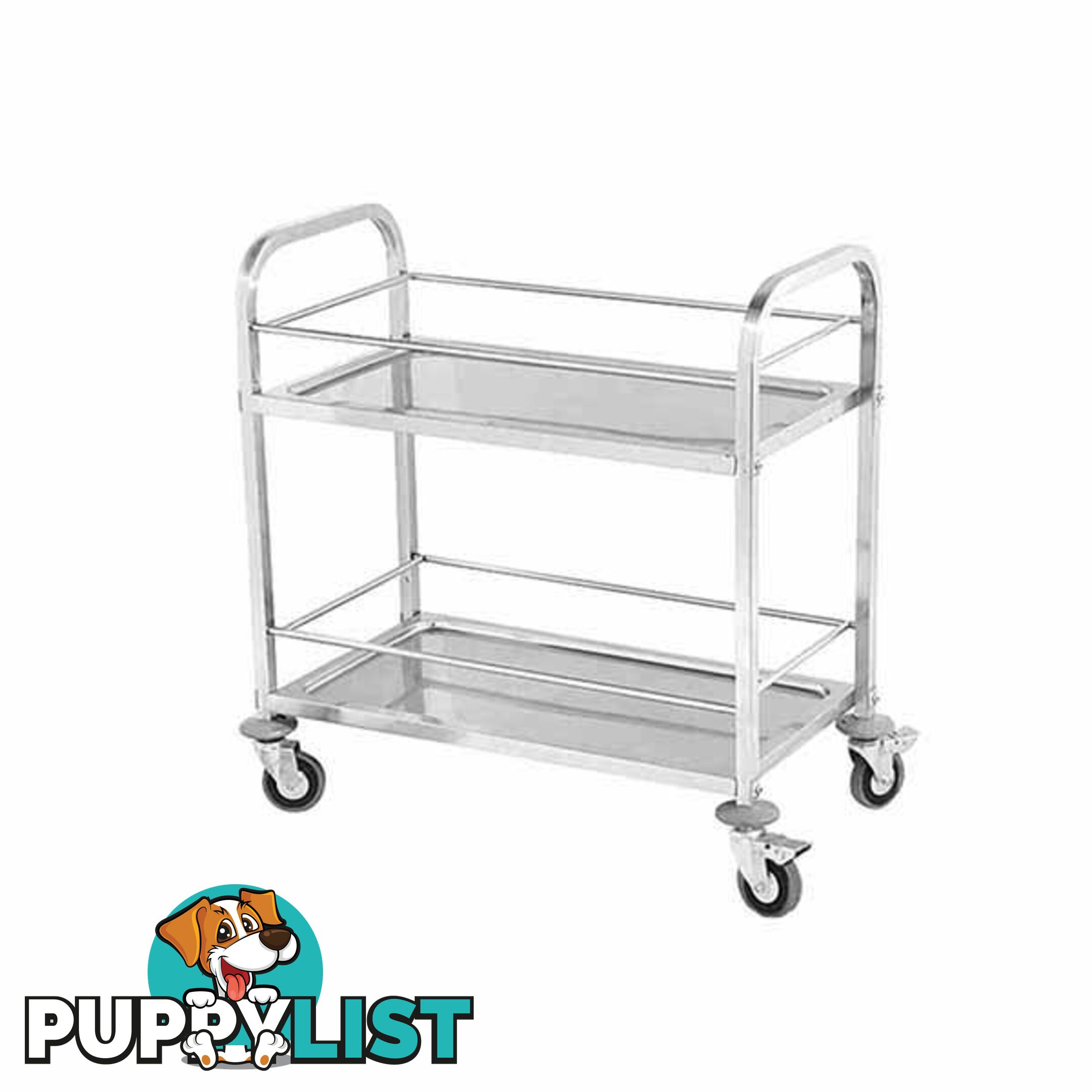 Soga 2 Tier 95X50X95Cm Stainless Steel Drink Food Utility Cart Large - Soga - 9476062092313