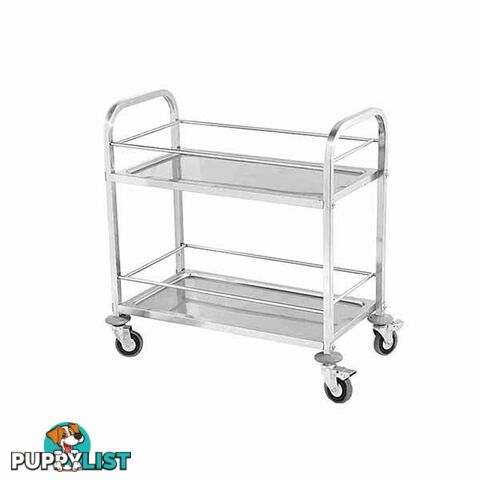 Soga 2 Tier 95X50X95Cm Stainless Steel Drink Food Utility Cart Large - Soga - 9476062092313