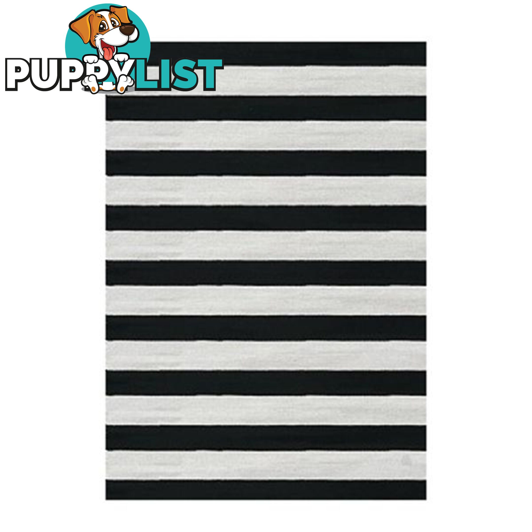 Black And White Noosa Band Rug 160 X 230 Cm - Unbranded - 7427046179706