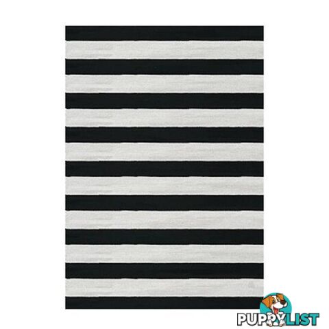 Black And White Noosa Band Rug 160 X 230 Cm - Unbranded - 7427046179706