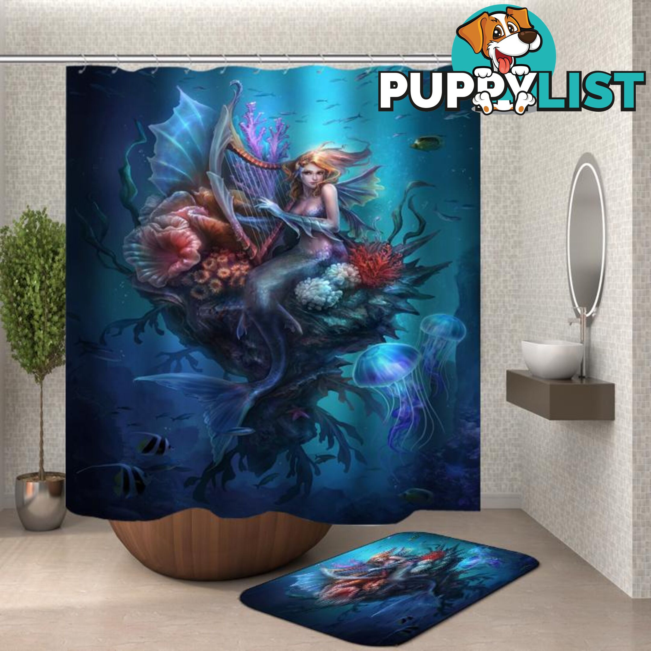 Deep Ocean Mermaid Shower Curtain - Curtain - 7427046126489