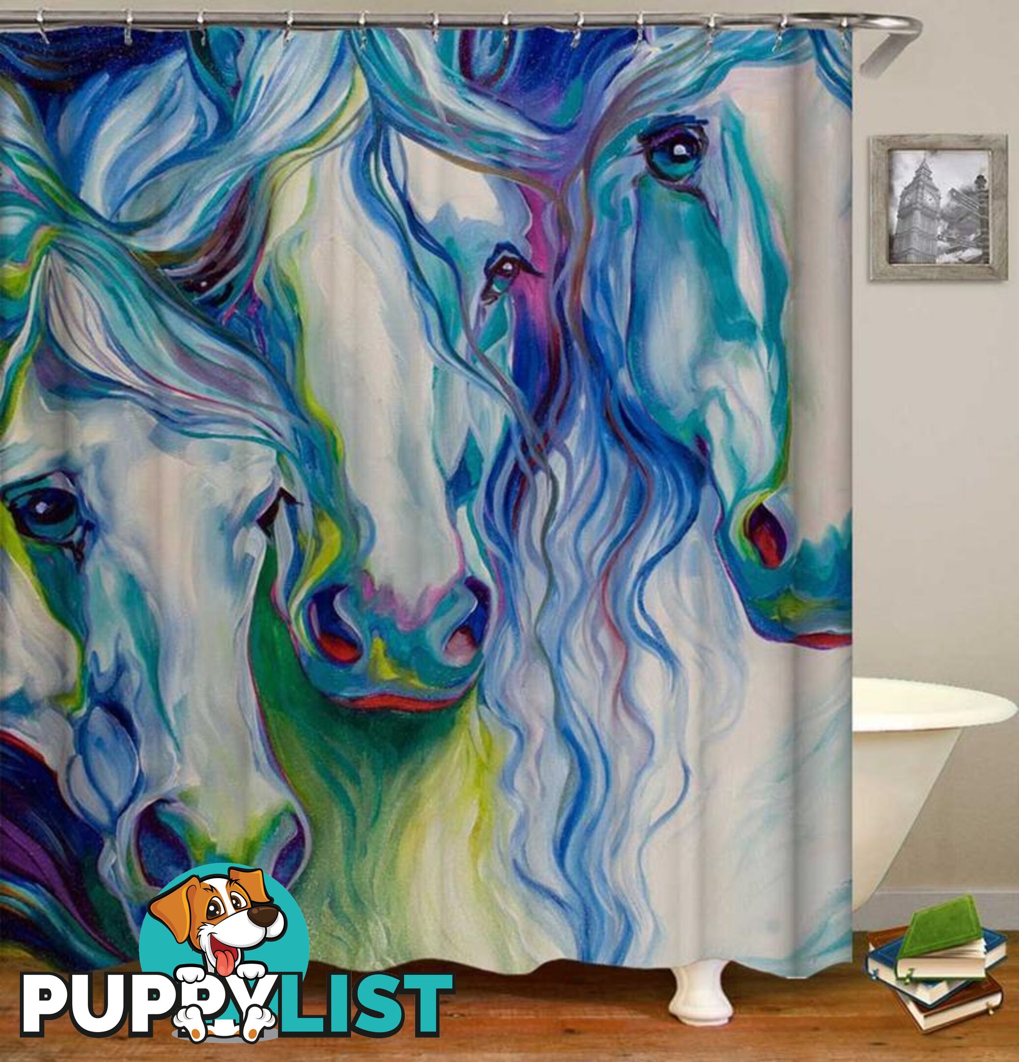 Art Painting Horses Shower Curtain - Curtain - 7427046089548