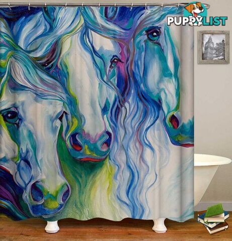 Art Painting Horses Shower Curtain - Curtain - 7427046089548