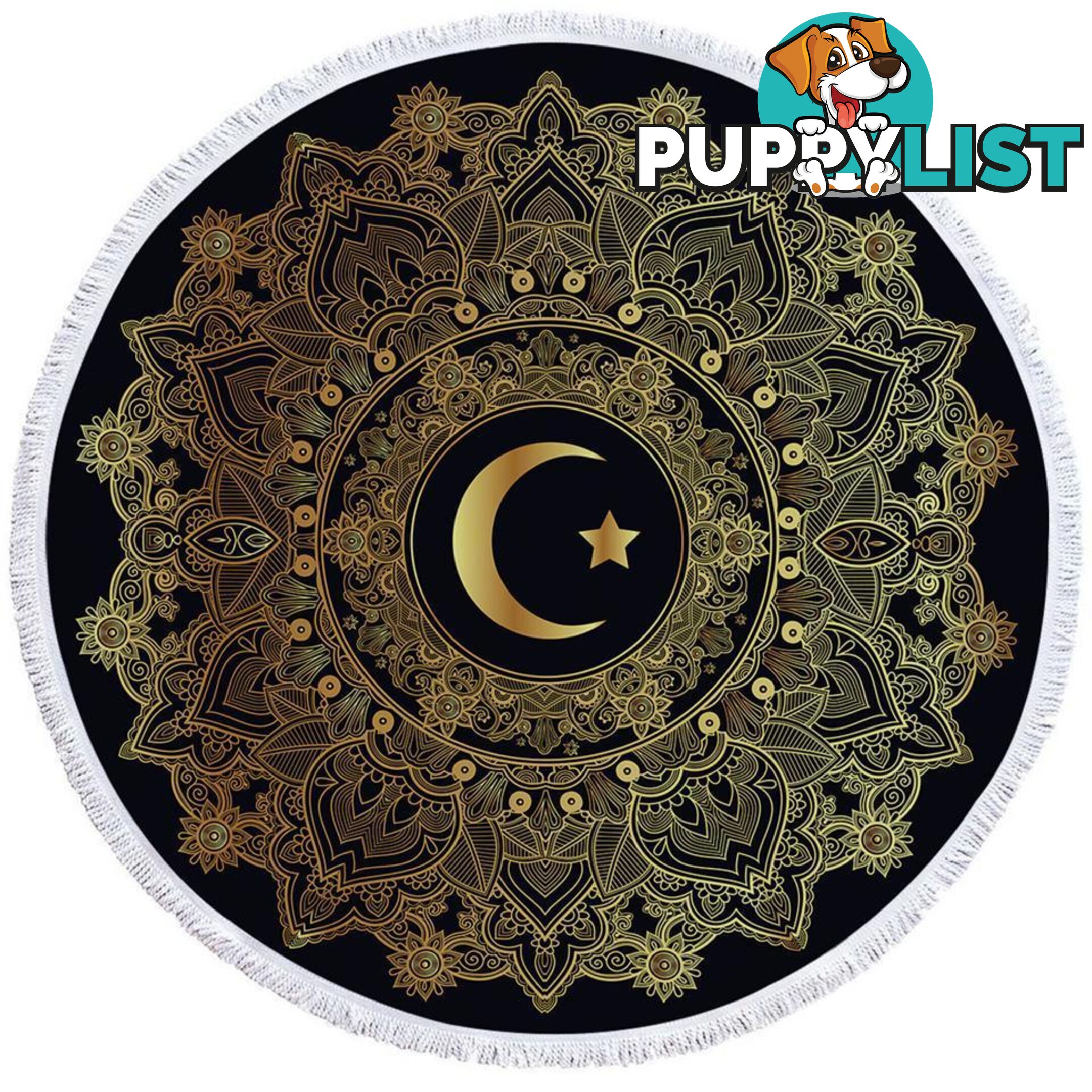 Gold Moon and Star Beach Towel - Towel - 7427046327459