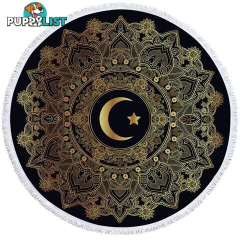 Gold Moon and Star Beach Towel - Towel - 7427046327459