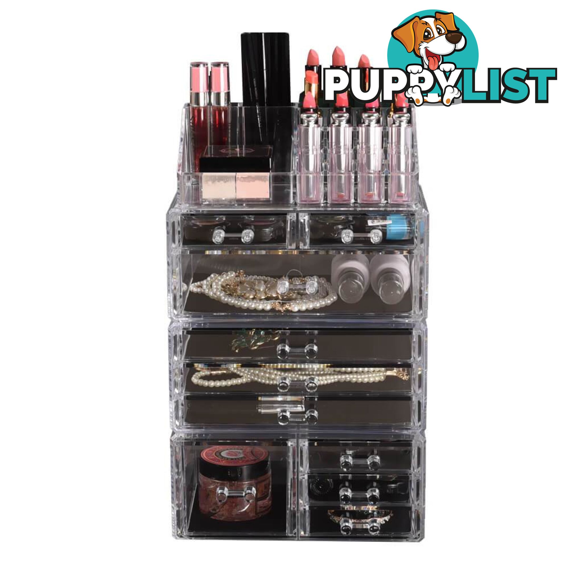 Cosmetic 10 Drawer Makeup Organizer Storage Jewellery Box Acrylic - Unbranded - 787976599904