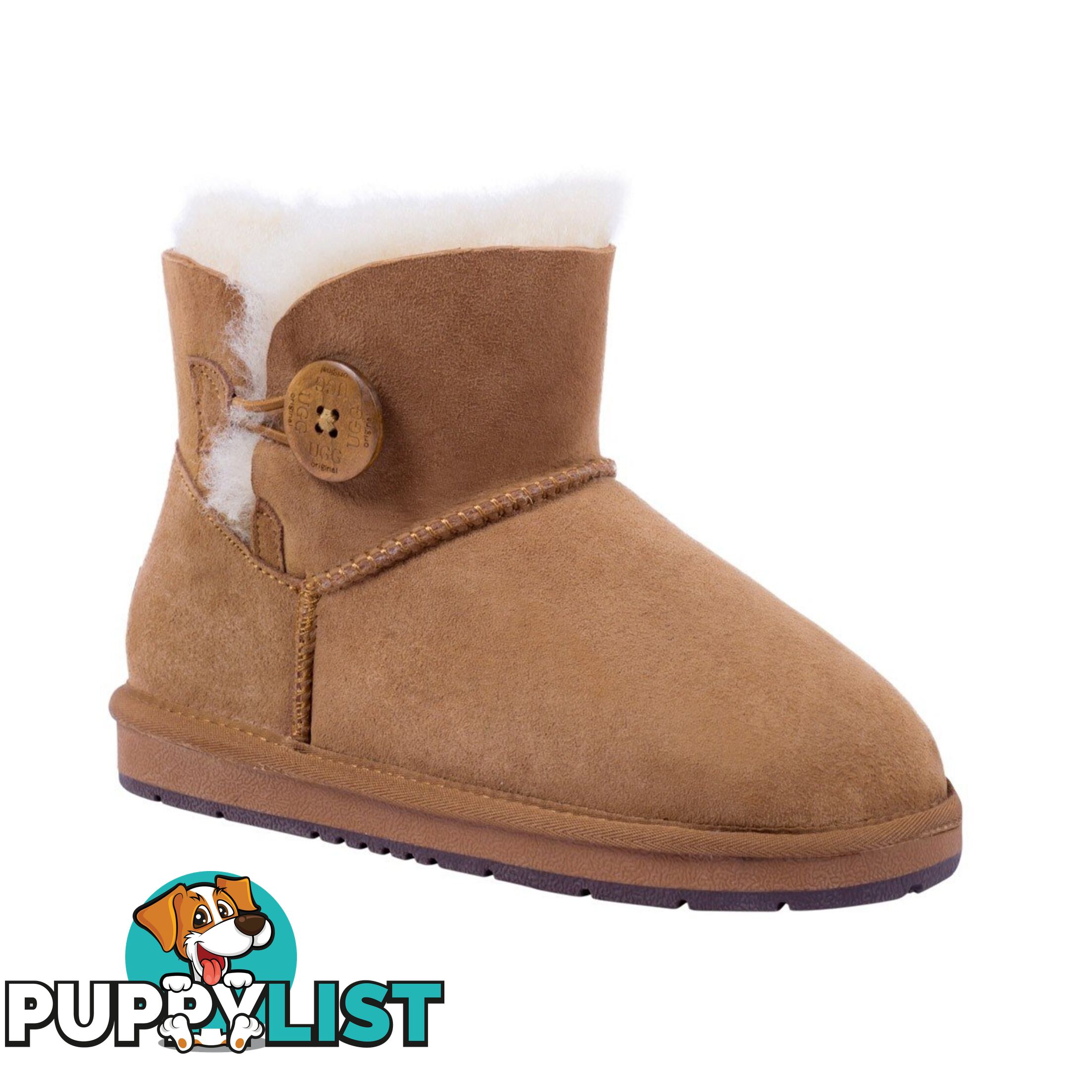 UGGS Mini Button Sheepskin Clove 5883 Unisex Chestnut - UGG - 822427509450