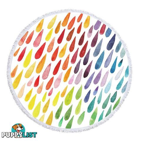 Colorful Rain Drops Beach Towel - Towel - 7427046331302