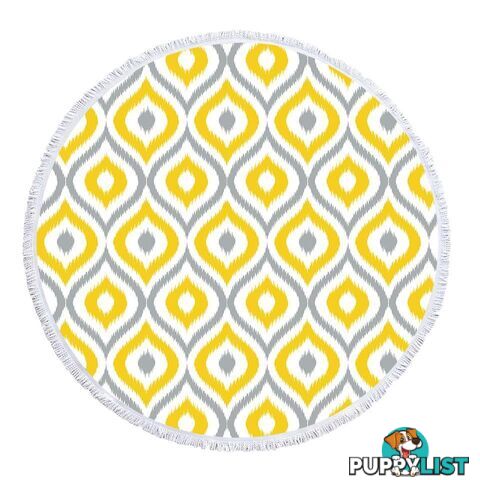 Yellow and Grey Moroccan Style Beach Towel - Towel - 7427046334754