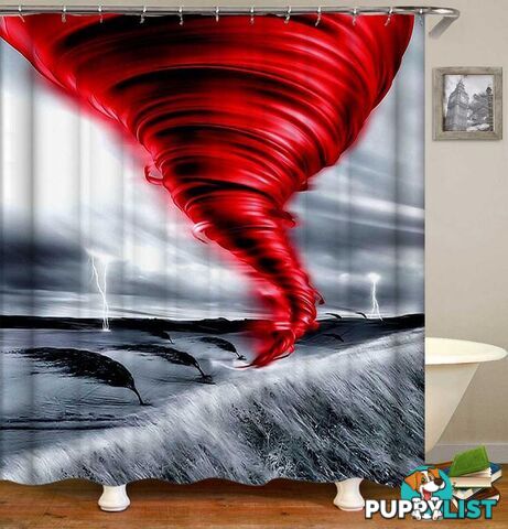 Red And Grey Twister Shower Curtain - Curtain - 7427046083843