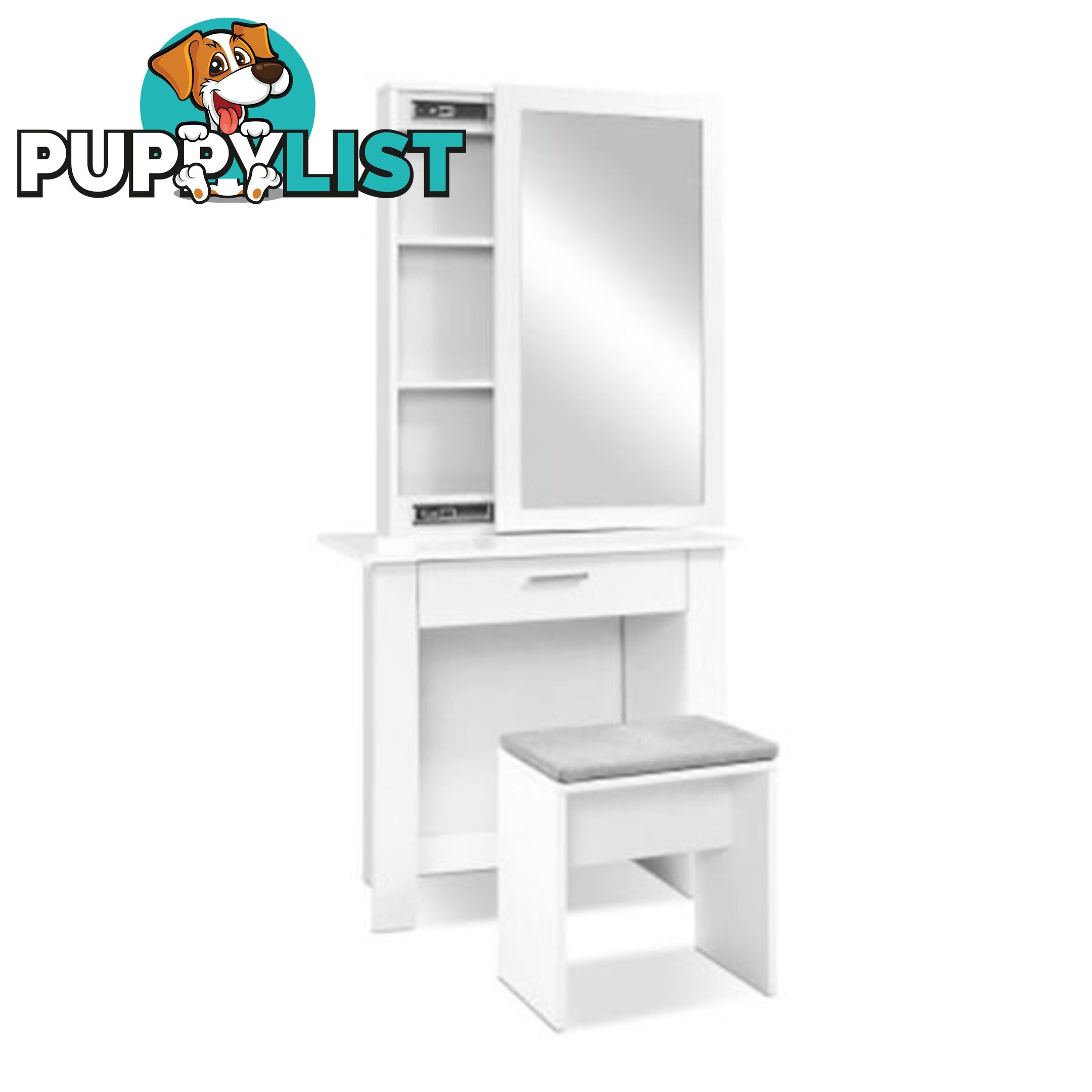 Dressing Table Mirror Stool Mirror Cabinet Makeup Storage Desk - Artiss - 9350062272862