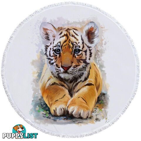 Painted Tiger Puppy Beach Towel - Towel - 7427046306690