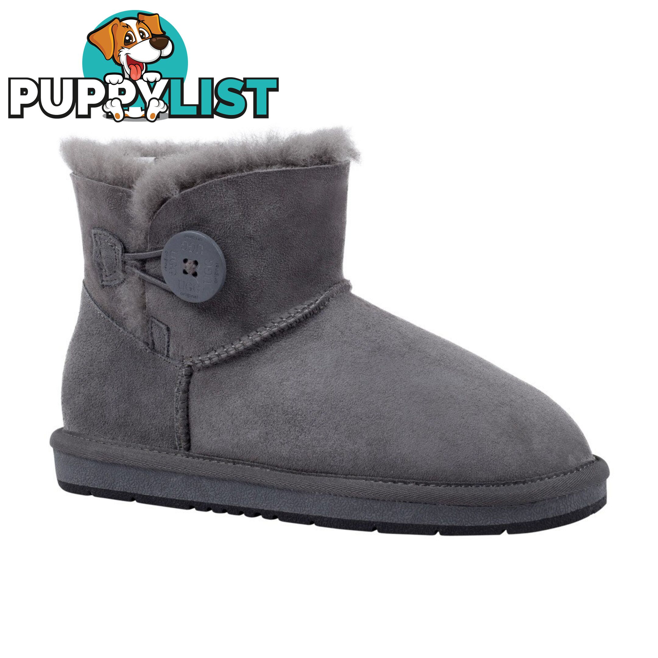 UGGS Mini Button Sheepskin Clove 5883 Unisex Grey - UGG - 822427509504