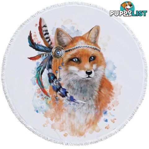 Native American Fox Beach Towel - Towel - 7427046307741