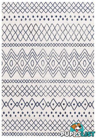 Oasis Nadia White Blue Rustic Tribal Rug - Unbranded - 9375321845700